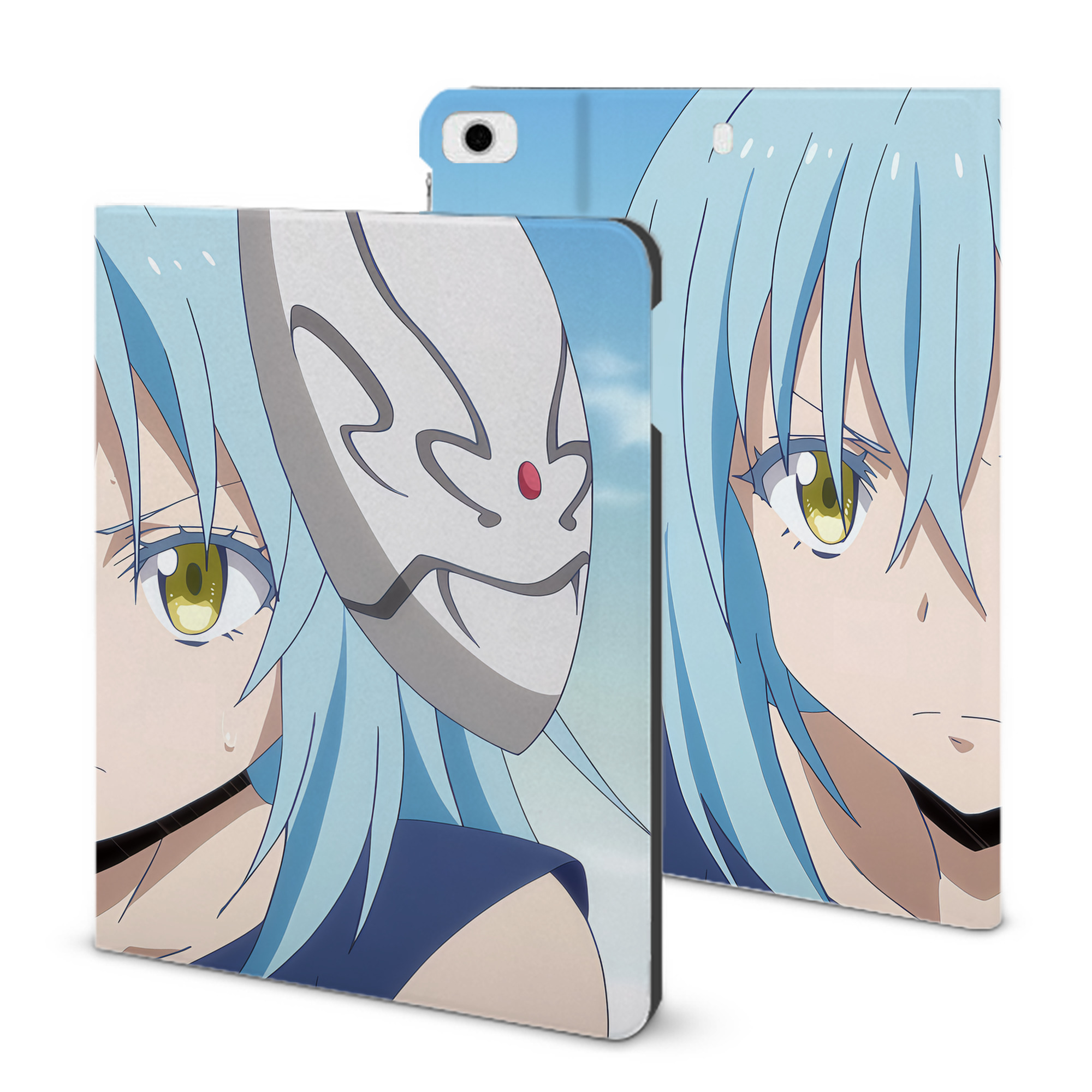 （画像用） 転スラ Regarding Reincarnated to Slime IPad ケース ブック型 PUレザー TPU 耐衝撃 軽量 薄型 ペン収納なし 全面保護 IPad 各モデル対応
